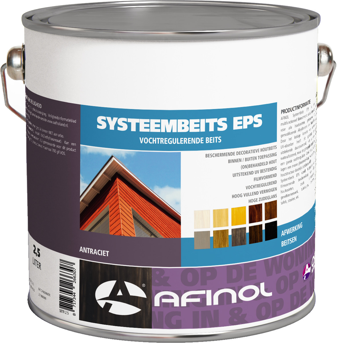 Afinol Systeembeits Oud Bruin 2,5 liter