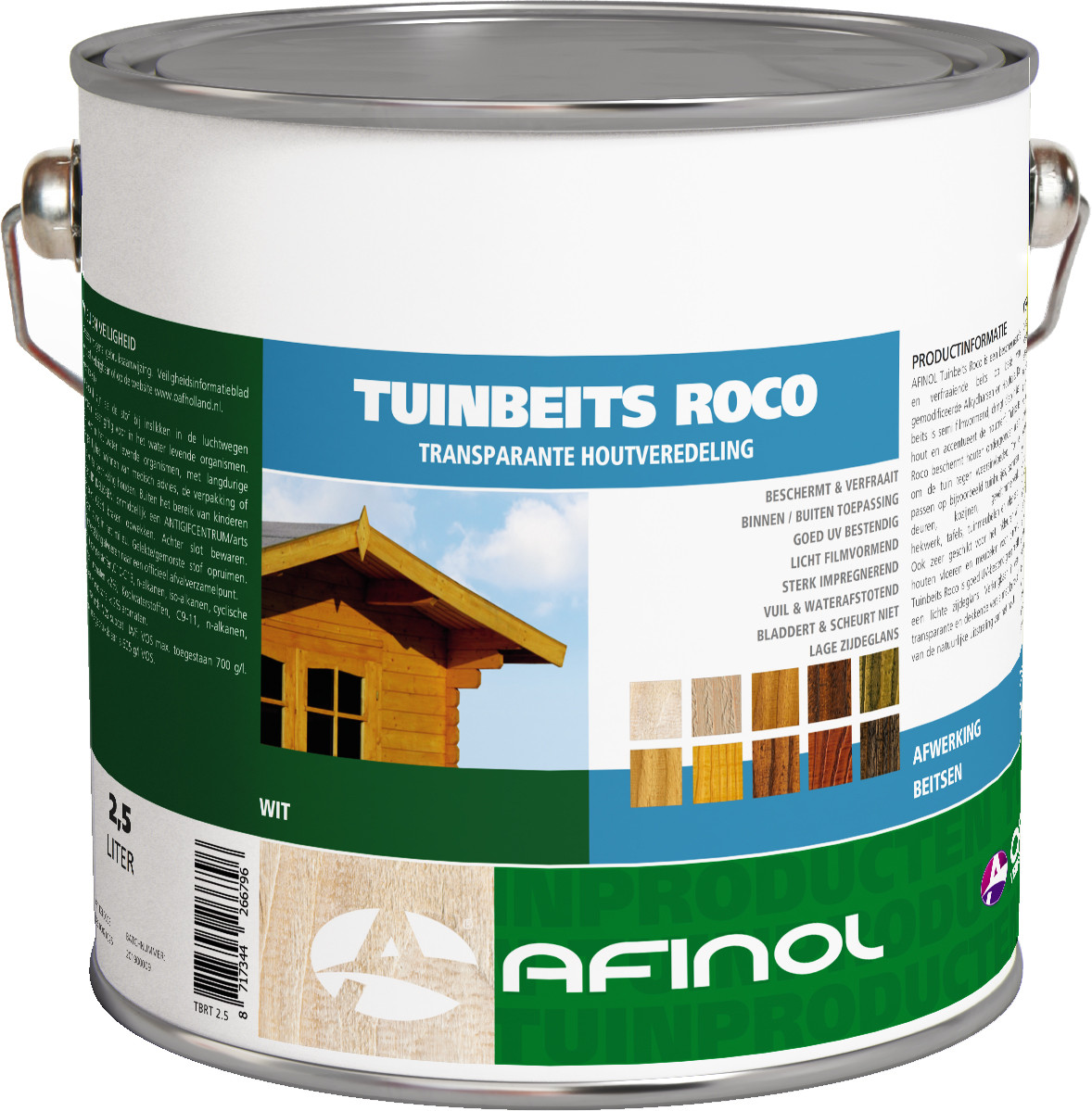 Afinol Tuinbeits Roco Transparant White (Wit) 2,5 liter