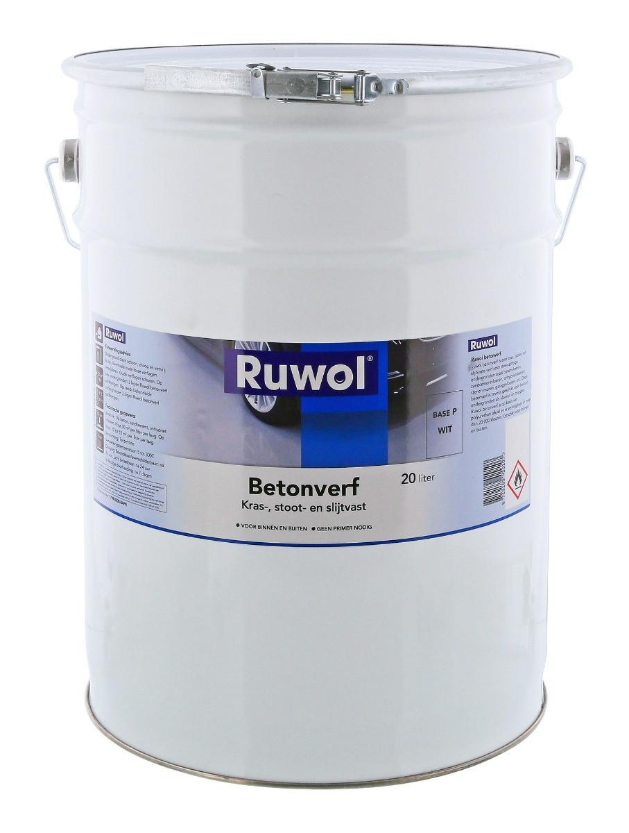 Ruwol Betonverf Heldergeel (RAL 1021) 20 liter