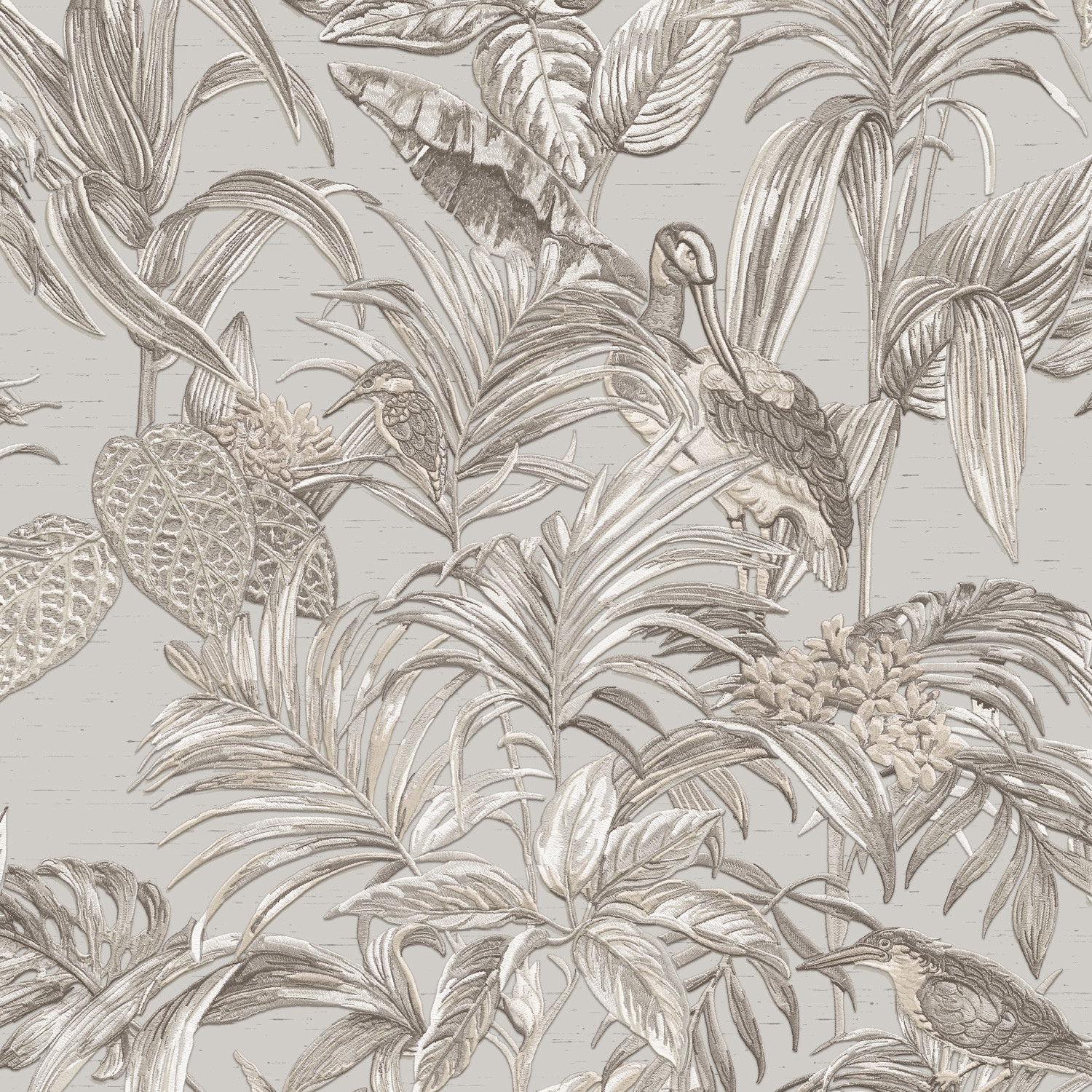 Dutch Wallcoverings Behang Embellish Bird Of Paradise Grey De120011