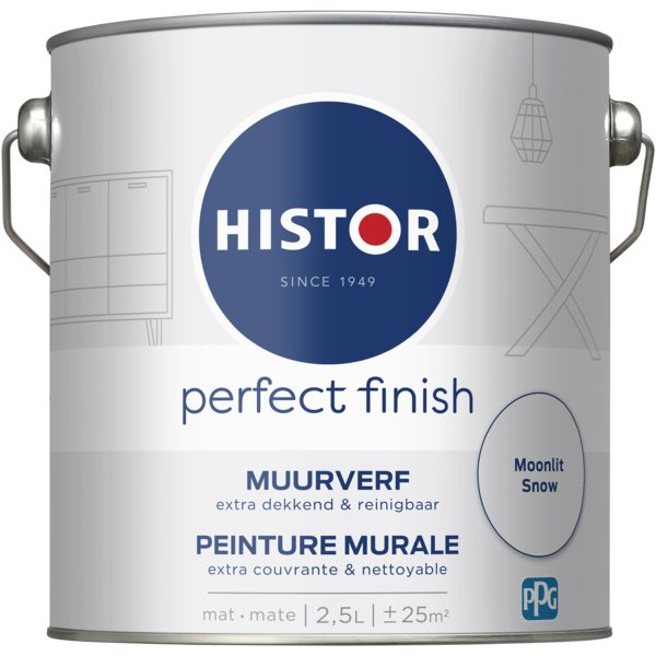 Histor Perfect Finish Muurverf Mat - Moonlit Snow - 2,5 liter