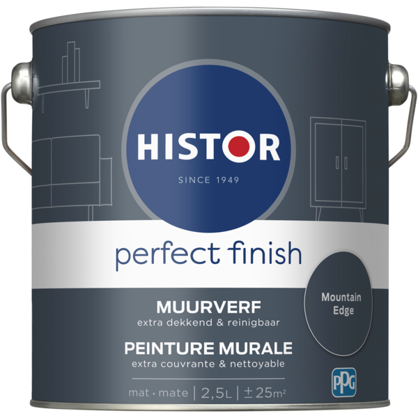 Histor Perfect Finish Muurverf Mat - Mountain Edge - 2,5 liter