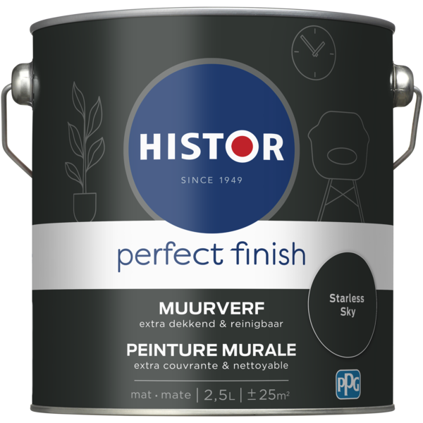 Histor Perfect Finish Muurverf Mat - Starless Sky - 2,5 liter