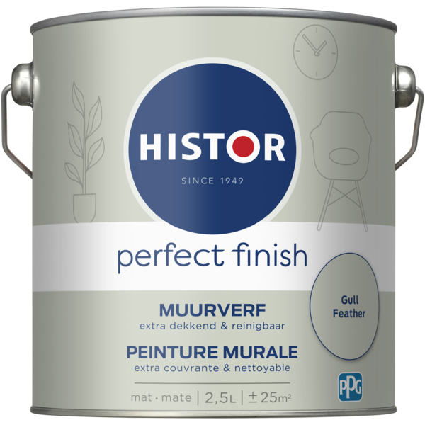 Histor Perfect Finish Muurverf Mat - Gull Feather - 2,5 liter