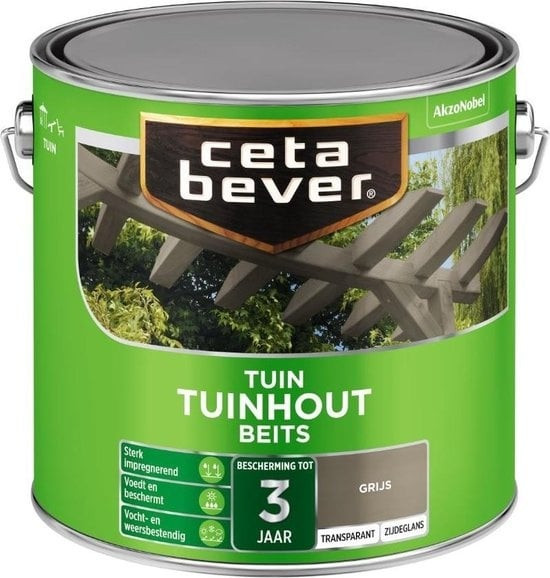 Cetabever Tuinhout Beits Transparant Zijdeglans - Grijs