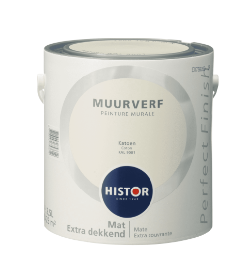 Histor Perfect Finish Muurverf Mat - Ral 9001 - 2,5 liter