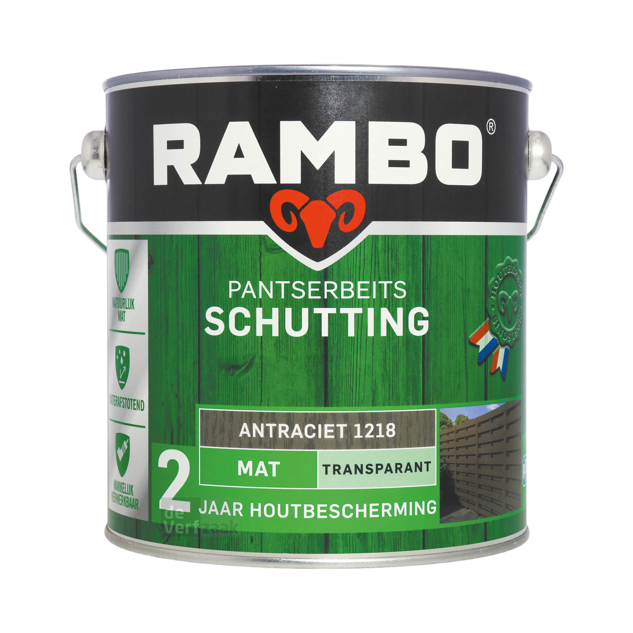 Rambo Pantserbeits Schutting Mat Transparant 2,5 liter - Antraciet