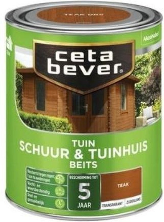 Cetabever Schuur en Tuinhuis Beits Transparant Zijdeglans - Teak