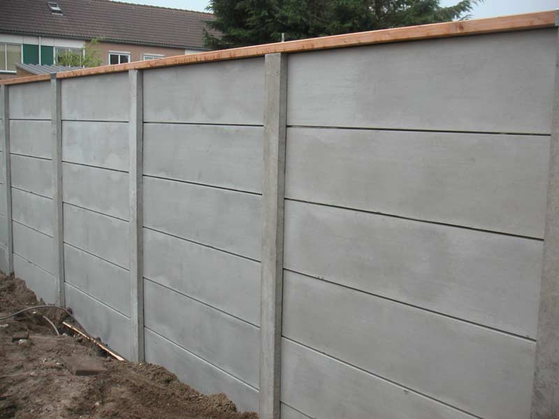 Beton schutting basic grijs enkelzijdig 200x231cm