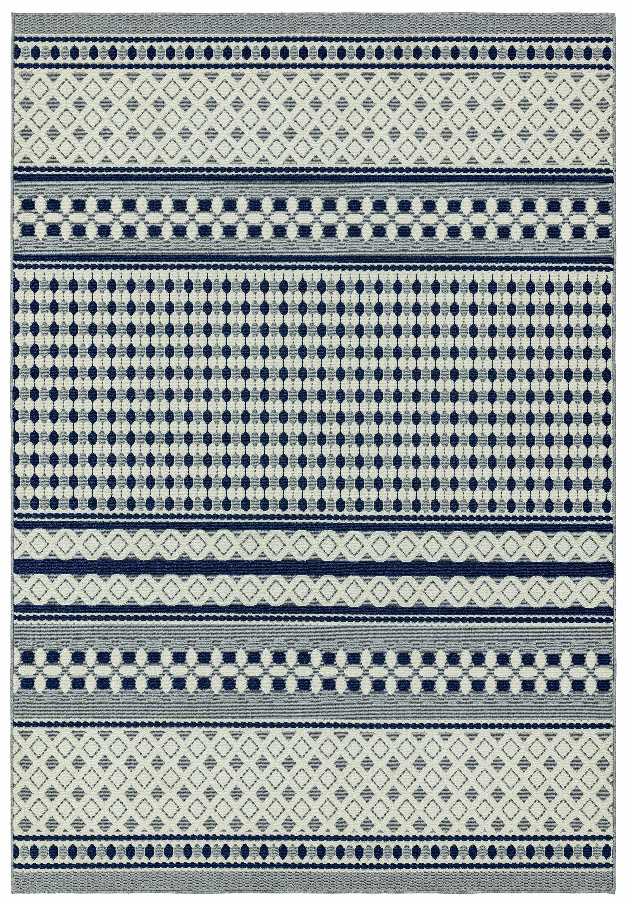 MOMO Rugs - Vloerkleed Antibes AN06 Blue/White Geometric -