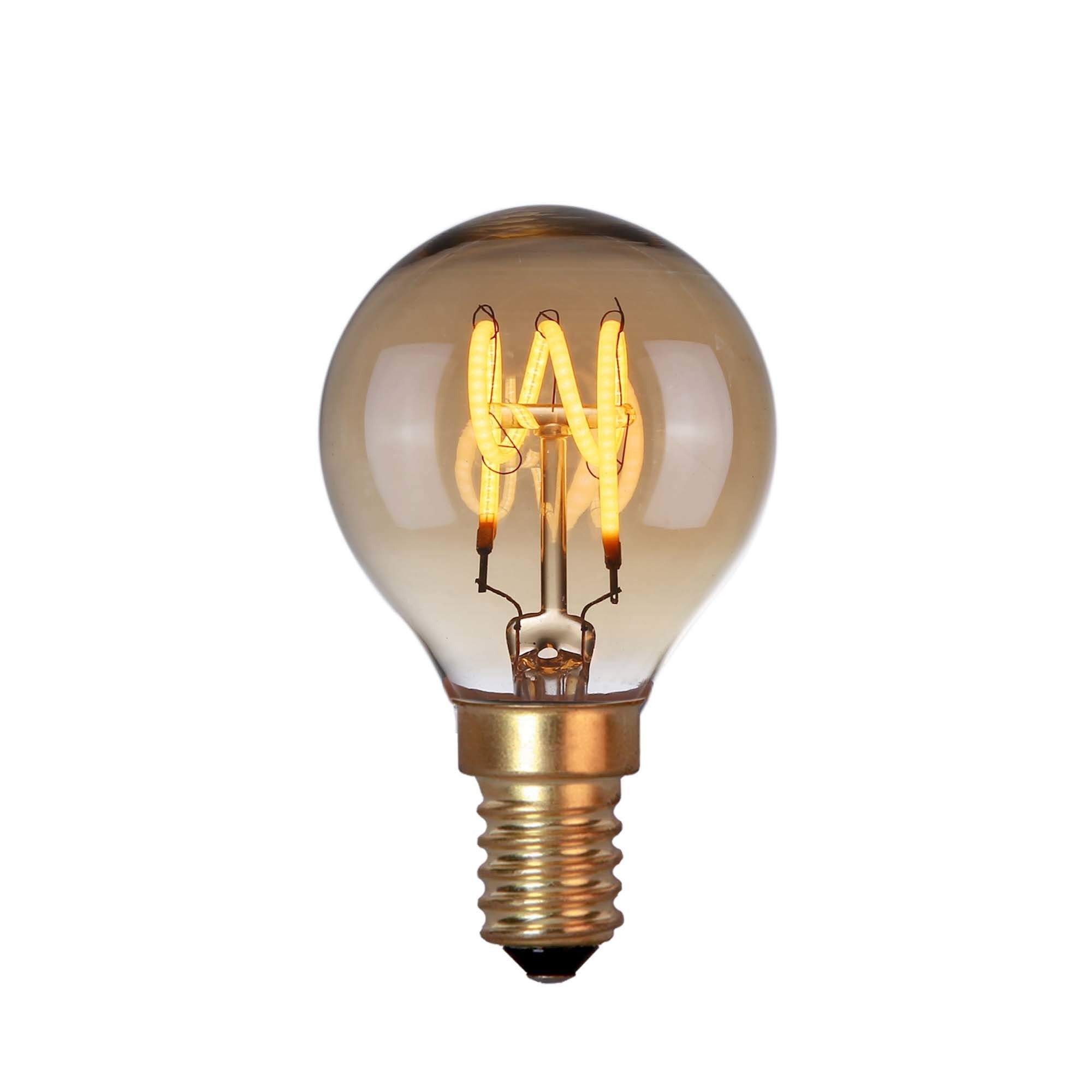 Highlight Lamp LED E14 kogel 4W 120 LM 2200K Dimbaar amber