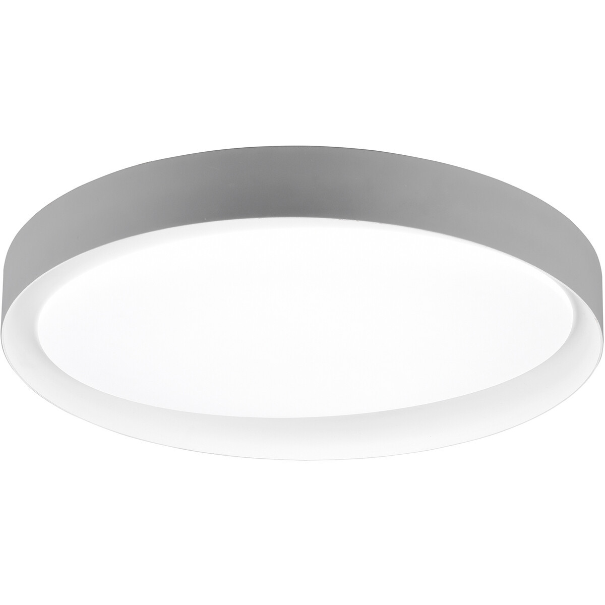 LED Plafondlamp - Plafondverlichting - Trion Zati - 24W - Aanpasbare Kleur - Afstandsbediening - Dimbaar - Rond - Mat Grijs - Kunststof