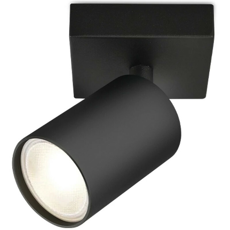 LED Plafondspot - Brinton Betin - GU10 Fitting - 1-lichts - Rond - Mat Zwart - Kantelbaar - Aluminium - Philips - CorePro 830 36D - Dimbaar - 5W - Warm Wit 3000K