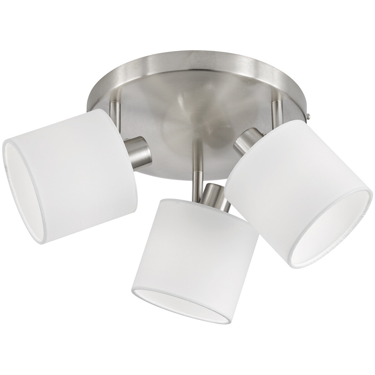 LED Plafondspot - Plafondverlichting - Trion Torry - E14 Fitting - 3-lichts - Rond - Mat Nikkel - Aluminium