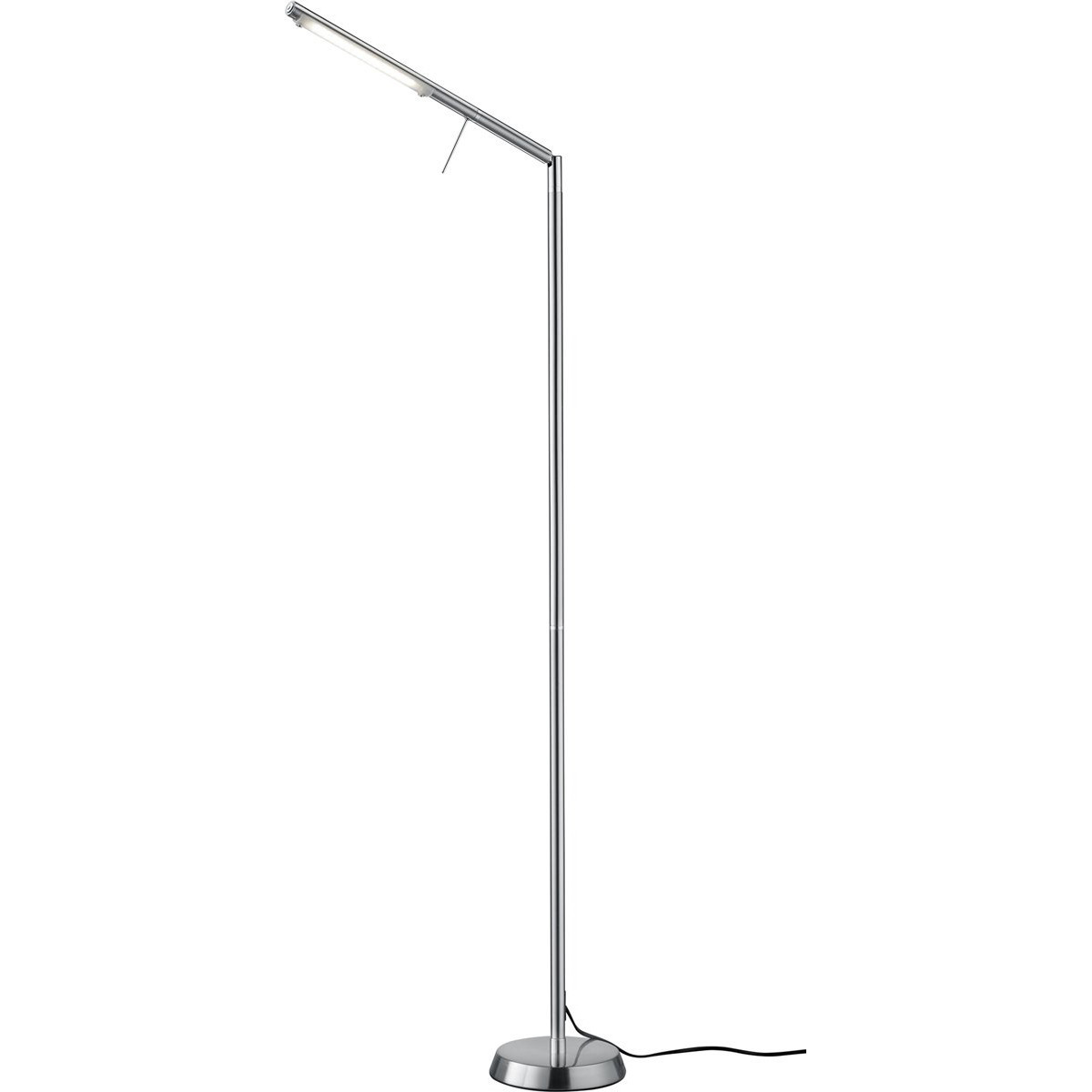 LED Vloerlamp - Trion Filiga XL - 6W - Warm Wit 3000K - 1-lichts - Dimbaar - Rond - Mat Nikkel - Aluminium