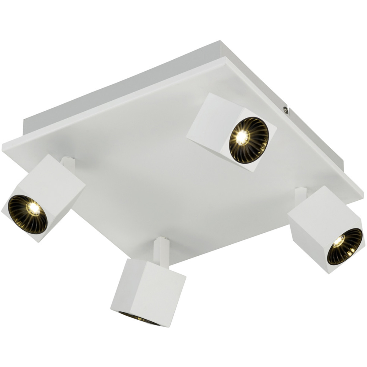 LED Plafondspot - Trion Klipo - 24W - Warm Wit 3000K - 4-lichts - Vierkant - Mat Wit - Aluminium - OSRAM LEDs
