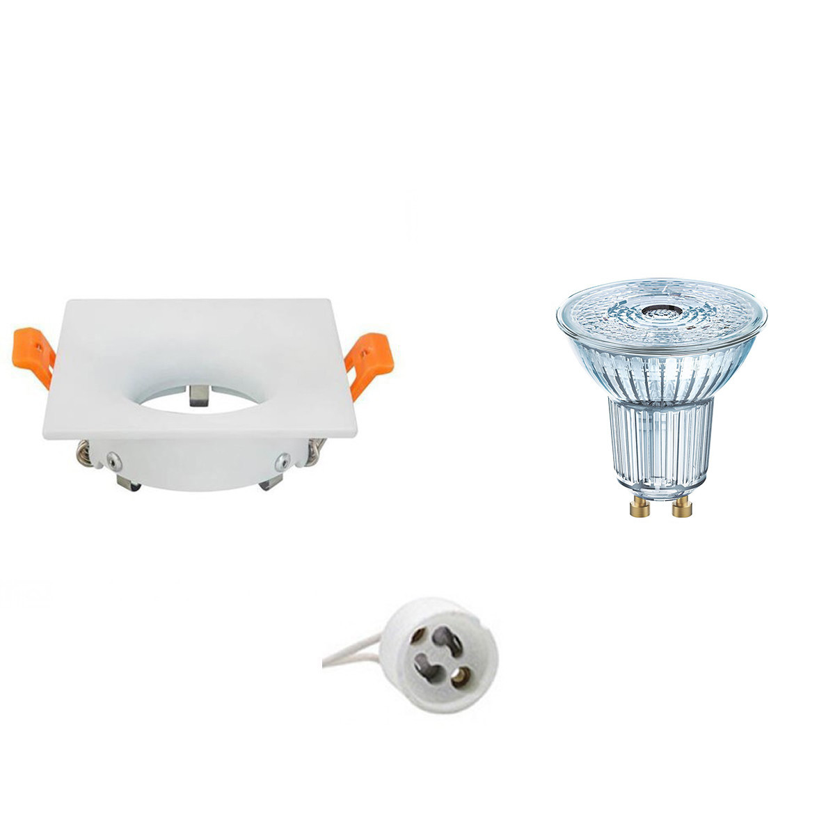 LED Spot Set - LEDVANCE Parathom PAR16 927 36D - GU10 Fitting - Dimbaar - Inbouw Vierkant - Mat Wit - 5.5W - Warm Wit 2700K - 85mm