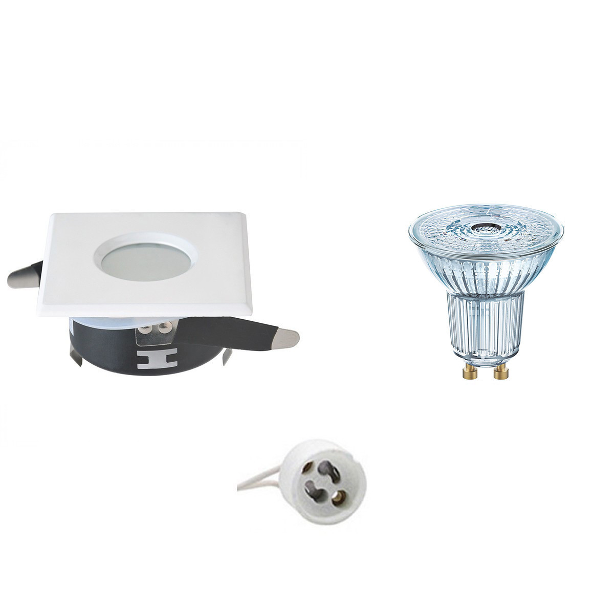 LED Spot Set - LEDVANCE Parathom PAR16 927 36D - Aigi - GU10 Fitting - Waterdicht IP65 - Dimbaar - Inbouw Vierkant - Mat Wit - 3.7W - Warm Wit 2700K - 82mm