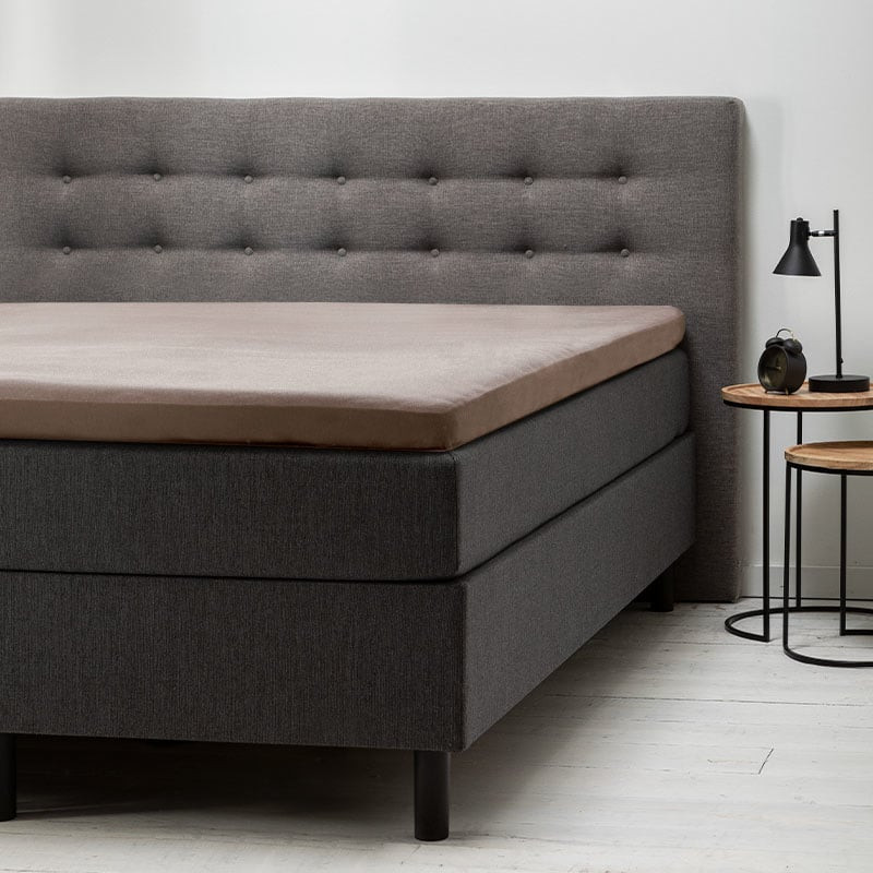 Topper Hoeslaken Jersey - Taupe - 140x200 cm - Taupe - Fresh & Co - Dekbed-Discounter.nl