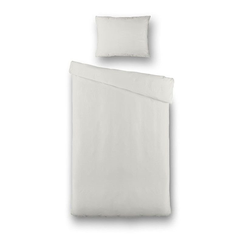 Dekbedovertrek Percale Uni - Eenpersoons (140x200 cm) - Off-white Percale katoen - Dessin: Effen - Presence - Dekbed-Discounter.nl