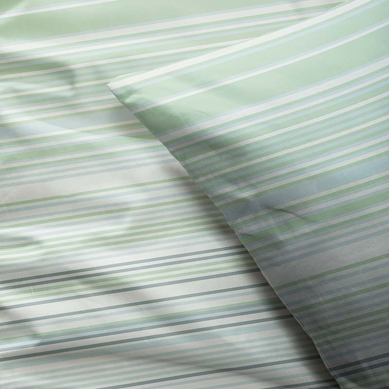 Dekbedovertrek Pastel Green Stripes Dekbedovertrek - Tweepersoons (200x220 cm) - Groen Katoen - Dessin: Strepen - Luna Bedding - Dekbed-Discounter.nl