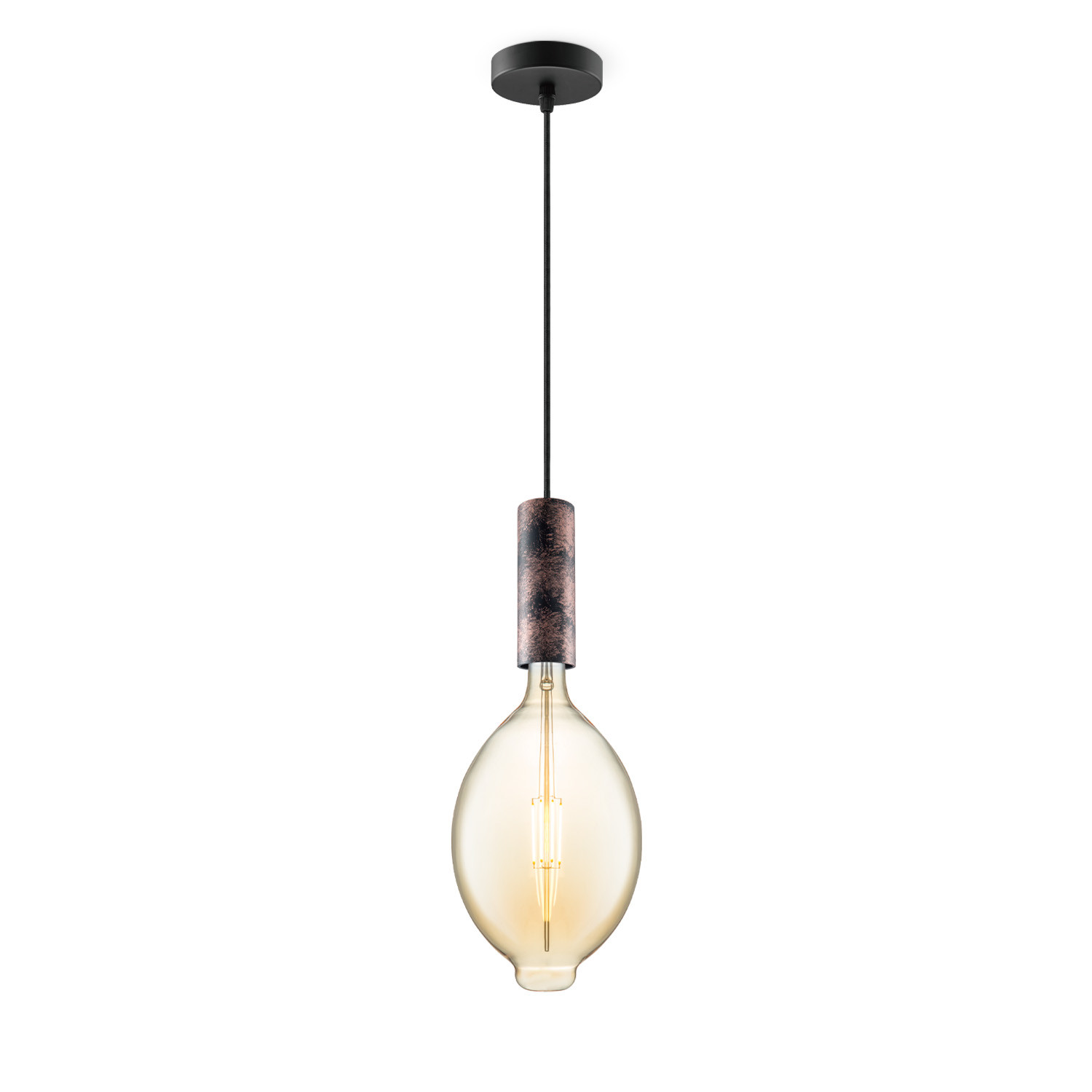 Light depot - hanglamp Saga roest Oval - amber - Outlet