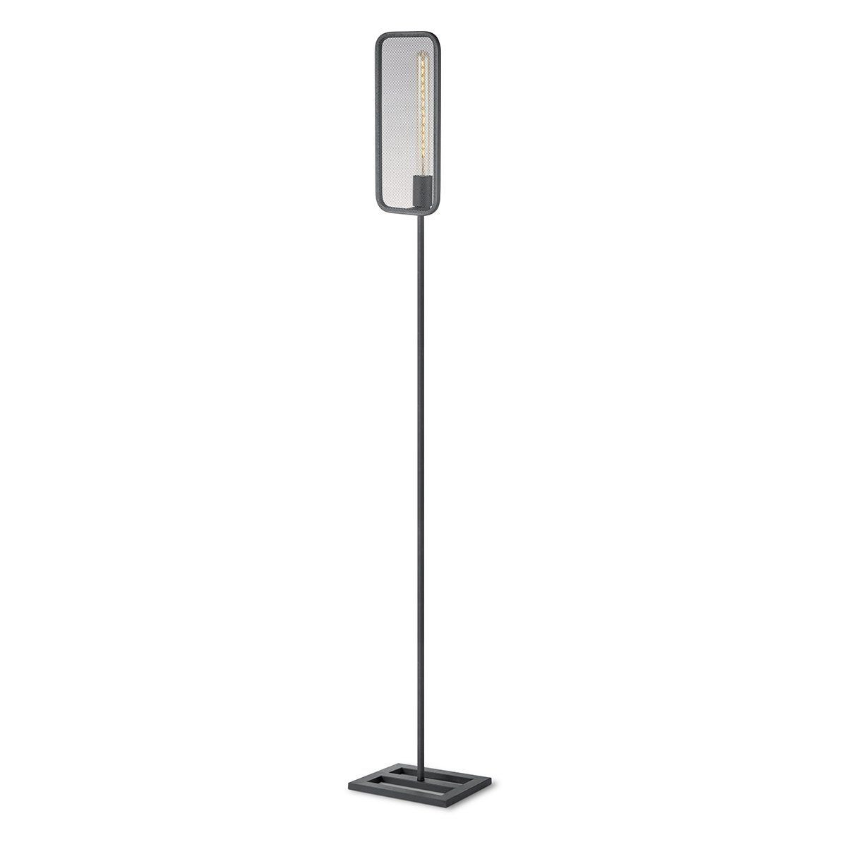 vloerlamp Weave 20/20/160,5cm, Zwart, staande lamp geschikt voor E27 LED lichtbron, met voetschakelaar, geschikt voor woonkamer, slaapkamer en thuiskantoor