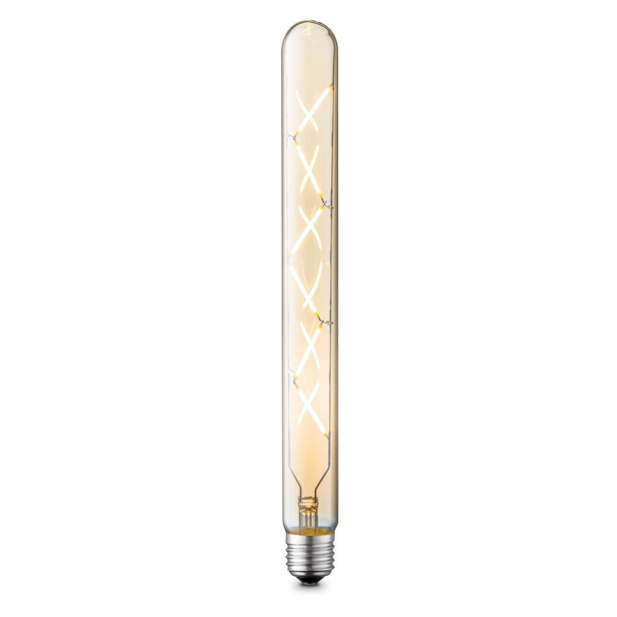 Edison Vintage LED lamp E27 LED filament lichtbron, Spiraal, Tube 3/3/30cm, Amber, Retro LED lamp Dimbaar, 5W 500lm 2700K, warm wit licht, geschikt voor E27 fitting