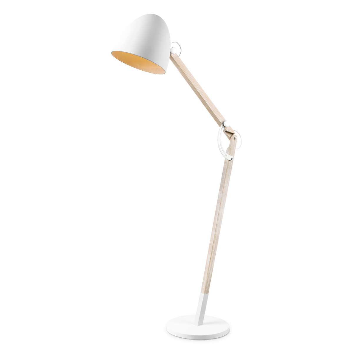 leeslamp Petto 65/35/175,3cm, Wit, vloerlamp geschikt voor E27 LED lichtbron, met voetschakelaar, geschikt voor woonkamer, slaapkamer en thuiskantoor