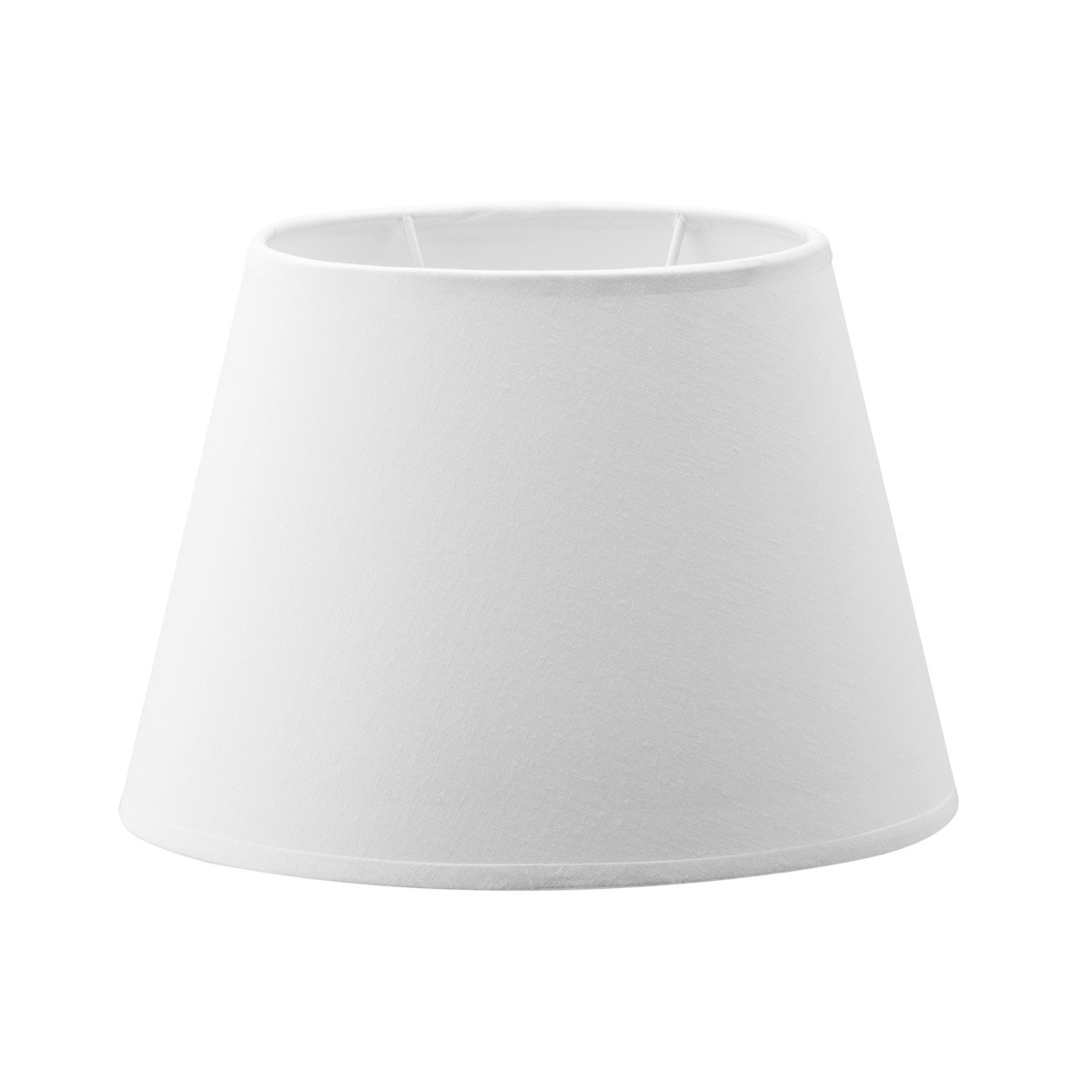 Lampenkap ovaal schuin | taps | katoen | stoffen lampenkap voor tafellamp | lampenkap met E27 fitting | B24cm H14cm | wit