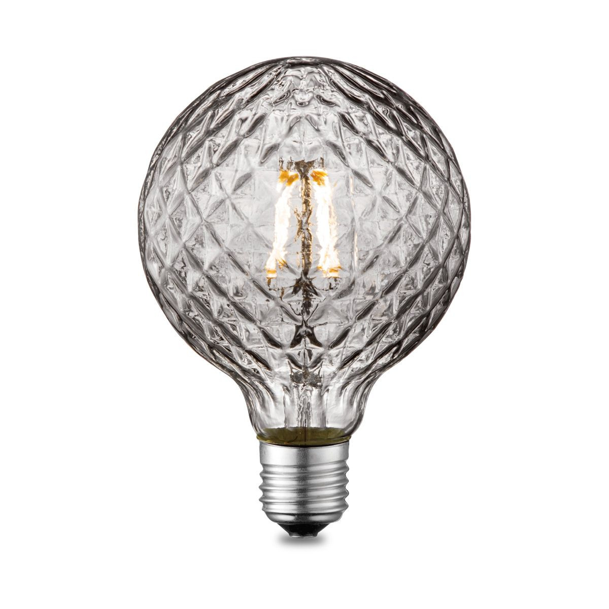 Edison Vintage LED lamp E27 LED filament lichtbron, Deco Globe G95, 9.5/9.5/13.5cm, Rook, Retro LED lamp Dimbaar, 4W 150lm 1800K, warm wit licht, geschikt voor E27 fitting