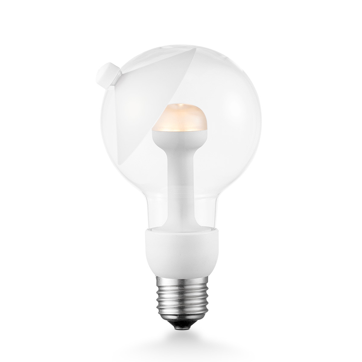 LED Lichtbron Move Me G80, Cone, 8/8/13.7cm, Wit, Design LED lamp met verstelbare diffuser via magneet, 3W 220lm 2700K, warm wit licht, geschikt voor E27 fitting