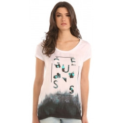 SS RN SEQUINS TEE - Guess - T-shirts - Wit