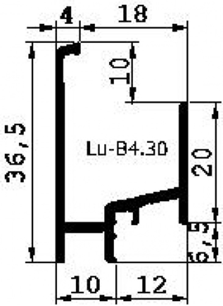 Aanslagprofiel LU.B4.30 geanodiseerd (5mtr)