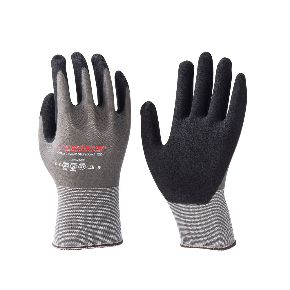 Kyorene handschoen Nitril grijs/zwart mt 10 (XL)