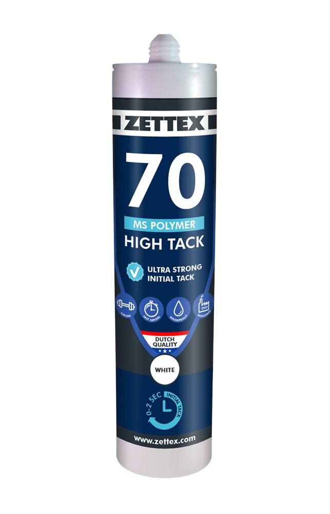Zettex MS70 polymer hightack zwart (290ml)