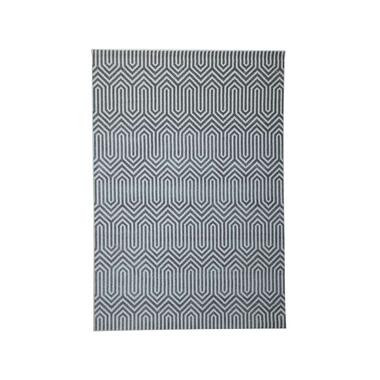 Vloerkleed Structura geometrisch - grijs/wit - 200x290 cm - Leen Bakker