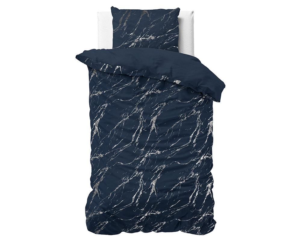 Sleeptime - Glamour Marble Dekbedovertrek - Micropercal - Blauw - 140 x 220