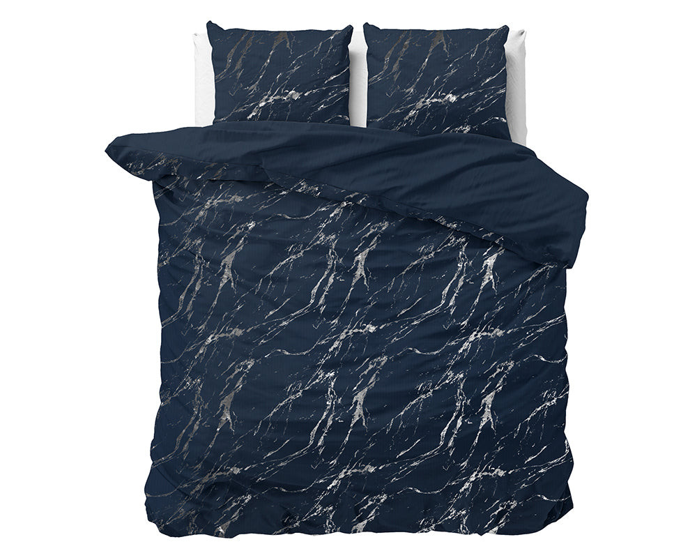 Sleeptime - Glamour Marble Dekbedovertrek - Micropercal - Blauw - 140 x 220