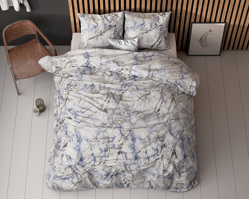 RoyalTextile - Glamour Ocean Dekbedovertrek - Micropercal - Blauw - 140 x 220