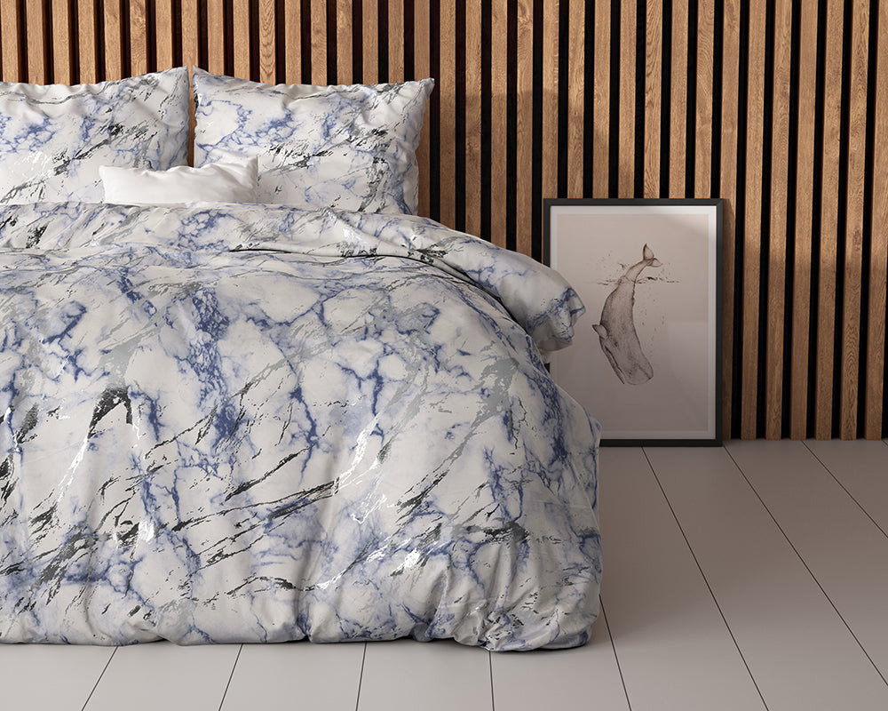 RoyalTextile - Glamour Ocean Dekbedovertrek - Micropercal - Blauw - 140 x 220