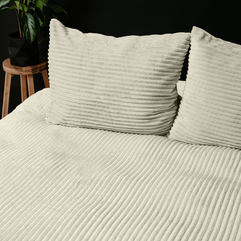 RoyalTextile - Rib Teddy Dekbedovertrek - Crème - 140 x 220