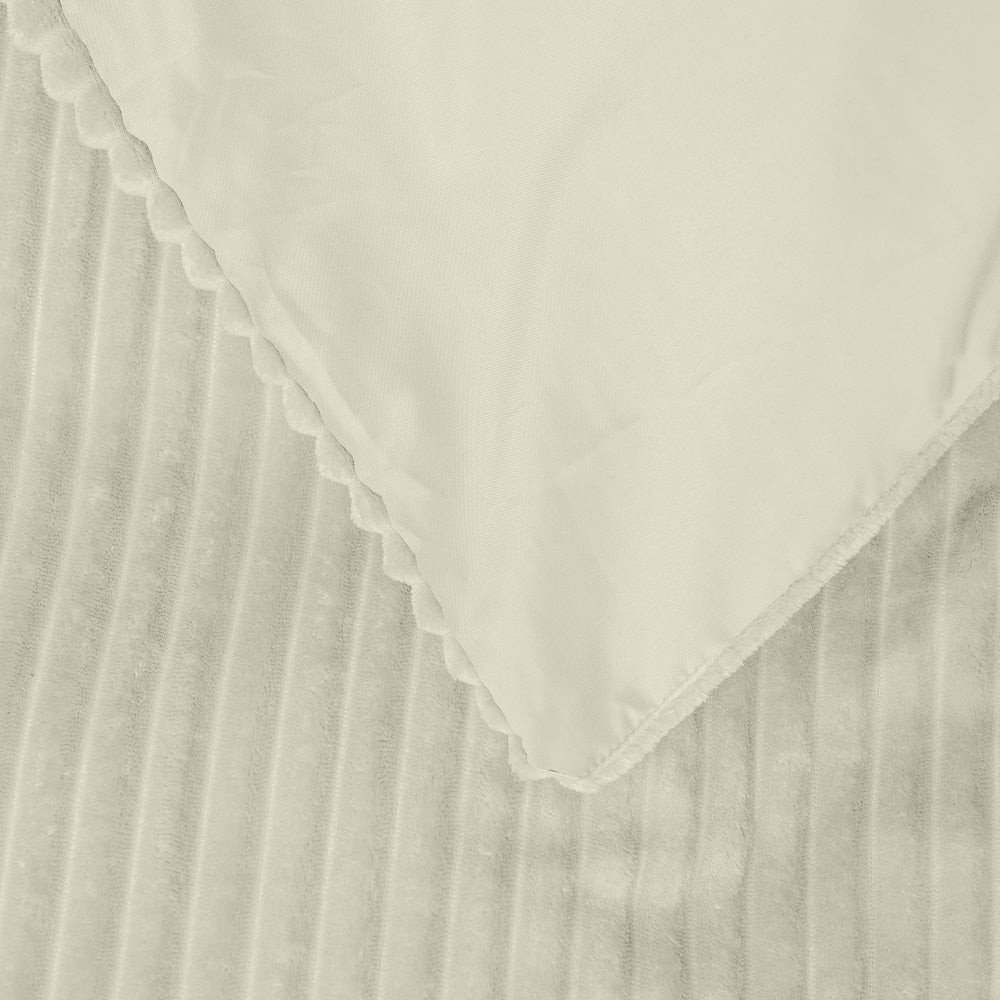 RoyalTextile - Rib Teddy Dekbedovertrek - Crème - 140 x 220