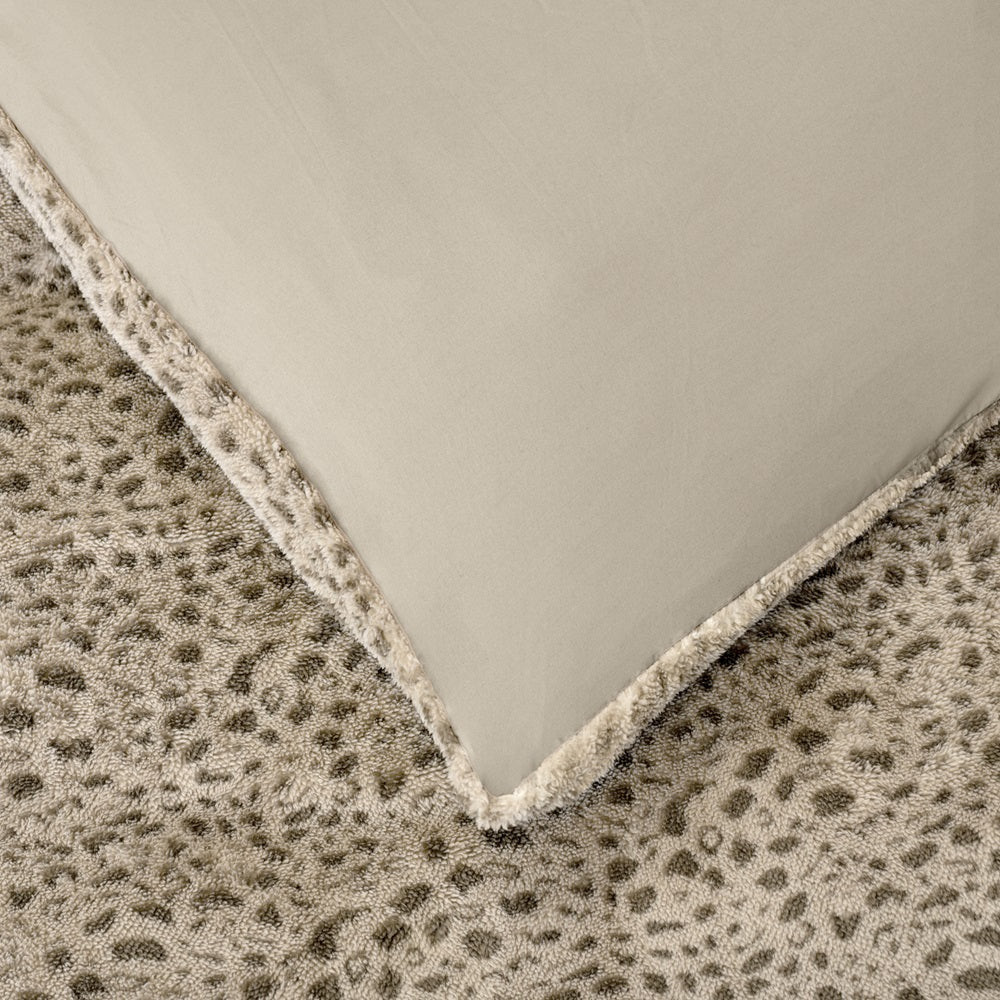 RoyalTextile - Teddy Tiger Dekbedovertrek - Taupe - 140 x 200/220