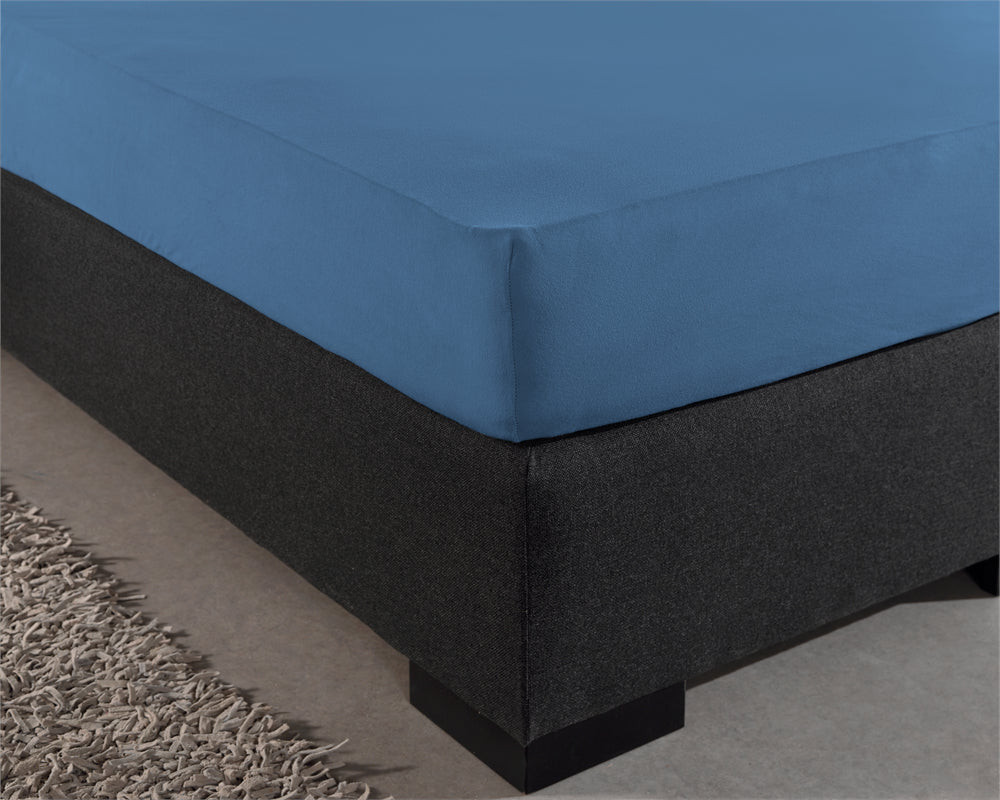 Dreamhouse - Hoeslaken Dubbel Jersey - Blauw - 80/90/100 x 200/210/220