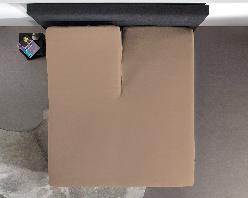 Homecare - Splittopper Hoeslaken Katoen - Taupe - 140 x 200