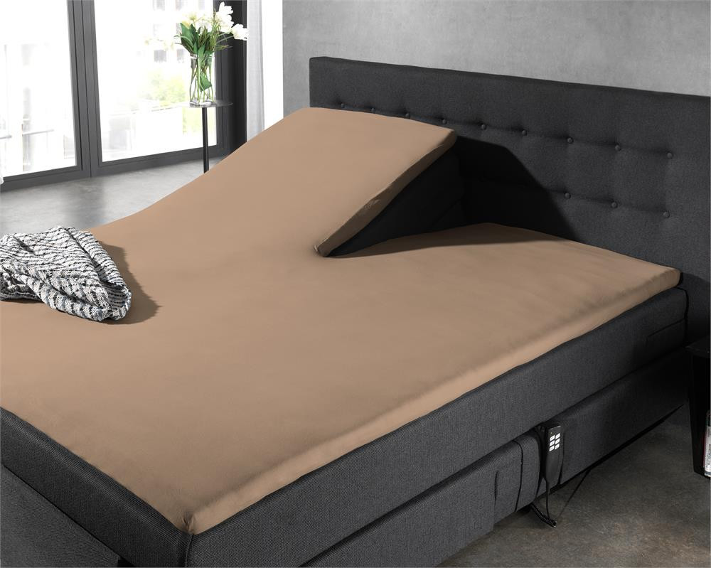 Homecare - Splittopper Hoeslaken Katoen - Taupe - 140 x 200