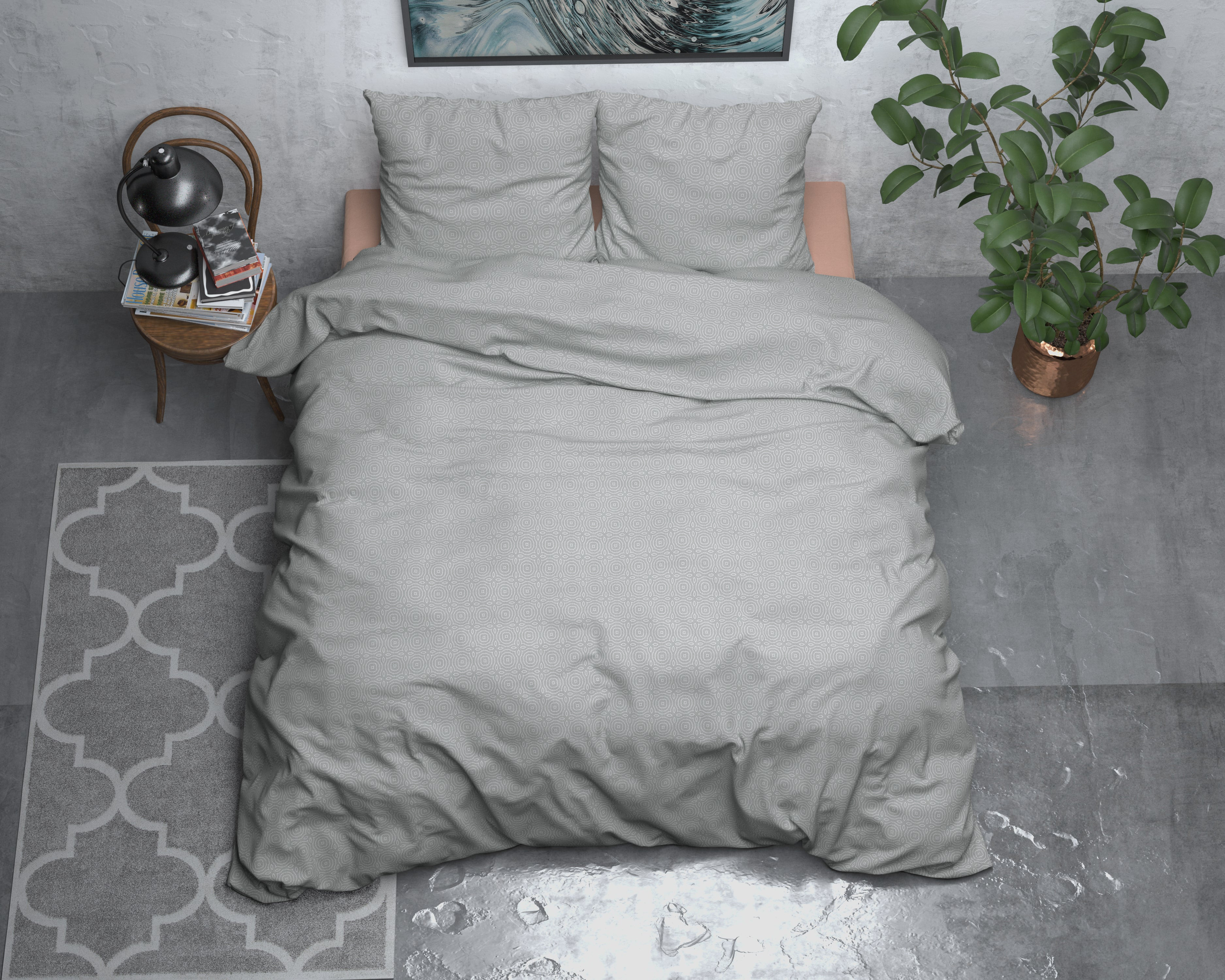 Sleeptime - Jason Dekbedovertrek Flanel - Grijs - 200x220