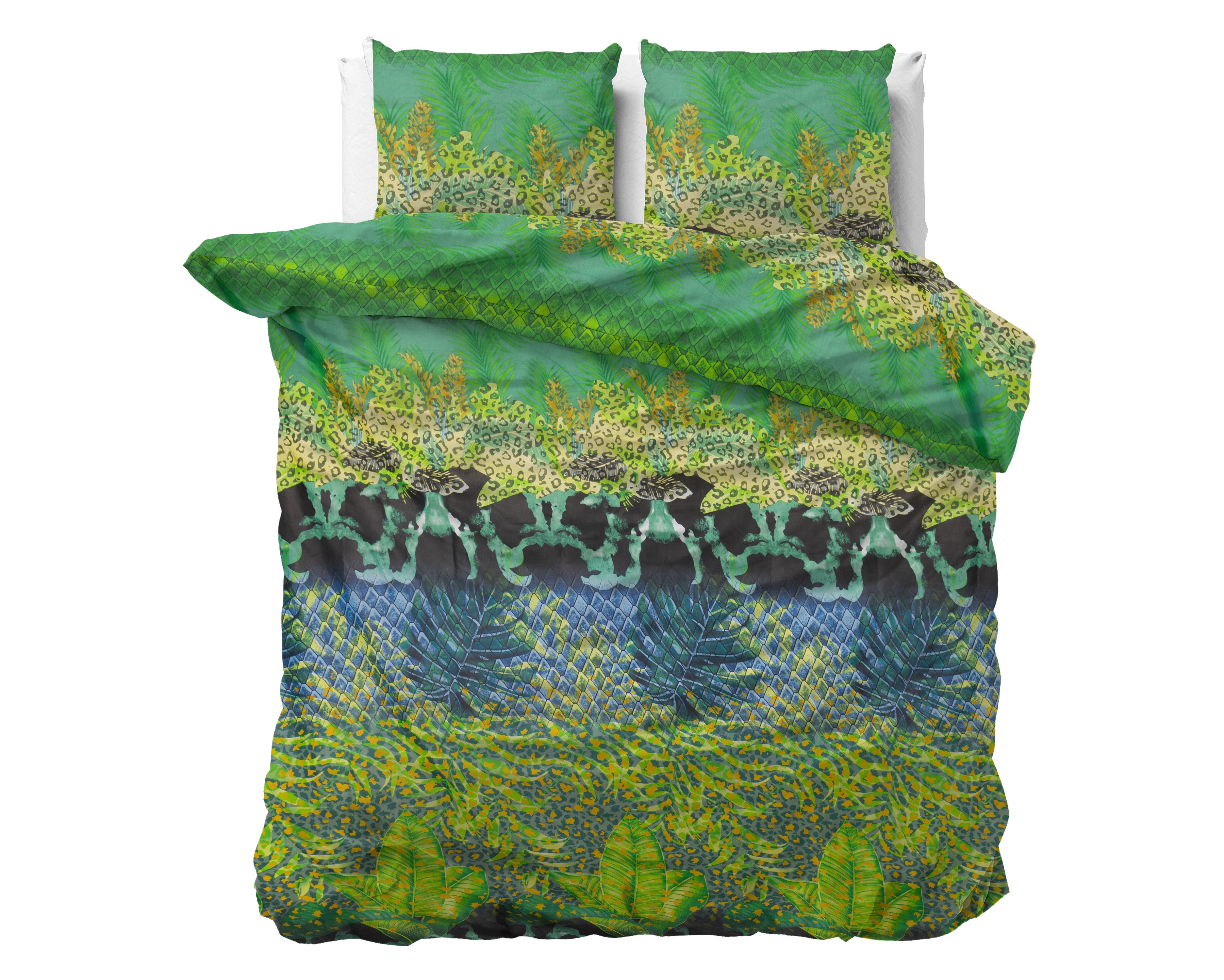 RoyalTextile - Asian Forest Dekbedovertrek Katoen - Groen - 200 x 220