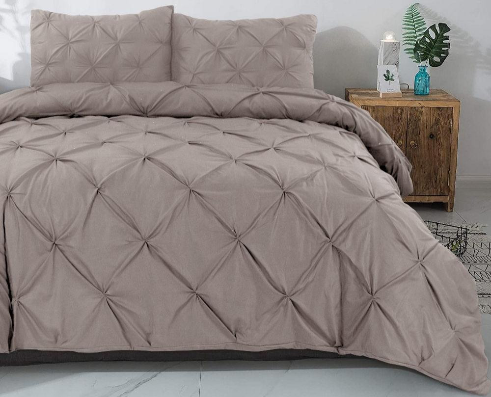 RoyalTextile - Salvador Dekbedovertrek - 100% Katoen - Taupe - 200 x 220